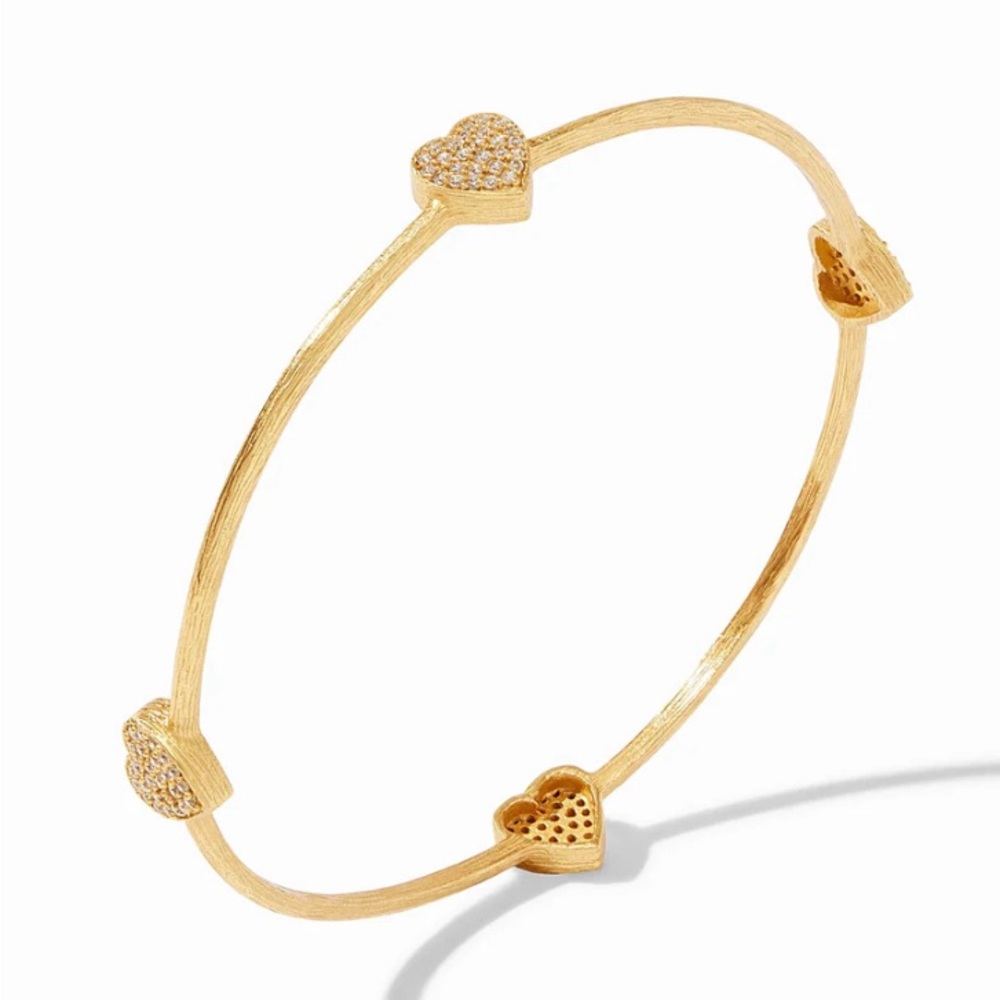 NWT Spring Summer Authentic Minimalist Luxury Julie Vos Heart Pave' Bangle